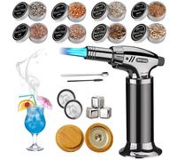 Kit de fumage pour cocktails - Fumoir pour cocktails - 8 boîtes de copeaux de bois - Noix, poire, chêne, hickory, cerise, pomme et hêtre - Pour whisky, café et aliments - Portable