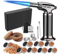 Kit de fumage pour whisky - Fumoir à cocktails - Avec brûleur - Copeaux de bois - Moules à glaçons en forme de boules - Pour cocktails Old Fashioned - 6 pièces et plus