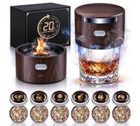 Kit de fumoir à whisky électrique avec 6 copeaux de bois aromatiques, coffret cadeau de whisky à l'ancienne, kit de fumoir à cocktail, accessoires de bar à domicile, outils pour papa
