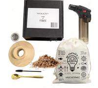 Kit de Fumoir Cocktail, Ensemble Fumeur Cocktail avec copeaux Bois Francais, kit de Boissons pour Fumeur de Whisky à l'ancienne, Cocktails Accessoires pour Boissons, Bourbon, café, Fromage-Walnut