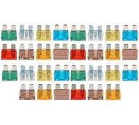 Kit de fusibles - Assortiment de fusibles - Protection des appareils - Coffret de 30 pièces - 10-40A - Argenté