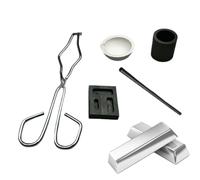 Kit De Fusion D'Or Creuset Graphite Moule À Lingot Agitateur Pinces Coupe | Ensemble de Raffinage des Métaux pour Débutants Passionnés de Métallurgie Bijoutiers