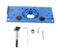 Kit de gabarit de perçage de charnière 35 mm, localisateur de guide de perçage de trou de charnière professionnel pour le travail du bois avec fraise et foret de 1/16 po pour (Bleu)