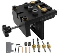 Kit de gabarit de perçage de chevilles pour le travail du bois, guide de perçage réglable, outil durable, noir
