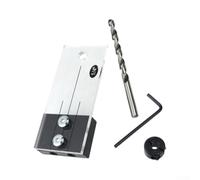 Kit de gabarit de perçage de goujon de 6,35 mm pour le travail du bois - Guide de perçage en acrylique avec pince pour percer des trous précis, assemblage de meubles d'armoire, 115 x 50 mm
