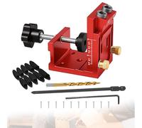 Kit De Gabarit De Trou De Poche: Adjustable Kit D'outils De Gabarit De Percage Oblique, Positionneur De Trou Oblique Avec Mèche De φ9mm, Ajustable Guide De Percage Pour Travail Du Bois (Rouge)