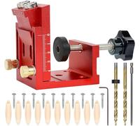 Kit de Gabarit de Trou de Poche Profondeur Réglable, Gabarit de Perçage Oblique pour Assemblage du Bois Meuble, Positionneur d'Angle et Guides de Travail du Bois, Outils de Menuiserie