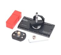 Kit de gabarit pour charnière cachée 35 mm, gabarit de perçage à profondeur réglable pour charnières de portes d’armoires, outil de menuiserie en alliage d’aluminium pour
