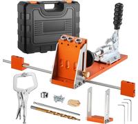 Kit de gabarit pour trous borgnes, réglable de 12,7 à 38,1 mm, système de gabarit pour trous borgnes avec coffret à outils, pince en C, foret étagé, clé hexagonale, bague d'arrêt pour foret, embout ca