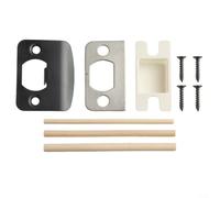 Kit de gâche de porte réglable avec cale d'espacement conçue pour les mécanismes de loquet de type D pour résoudre les problèmes de verrouillage de porte (noir)