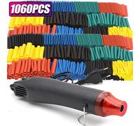 Kit de gaines thermorétractables 1060/530/127 pièces, rétractabilité 2:1, pour la réparation et la protection des câbles et fils 530PCS(230V AU Plug)
