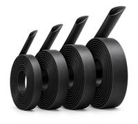 Kit de gaines thermorétractables de 8 m avec adhésif 4:1 étanche 8/12/16/20 | Gaine thermorétractable à double paroi noire, 2 m de chaque taille, peut être découpée individuellement pour l'isolation et