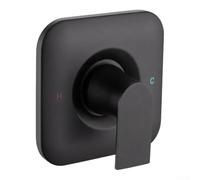 Kit de garniture de robinet de douche carré noir mat corps en laiton pour | Robinet de douche carré noir mat avec bouton poussoir pour plomberie standard