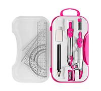 Kit de géométrie mathématique, compas, rapporteur, règle triangulaire, école, rose