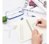Kit de géométrie pour élèves - Lot de 10 pièces - Bleu