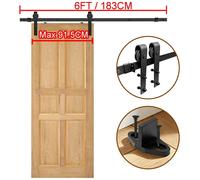 Kit de glissières pour porte coulissante de type "porte de grange" – Ensemble de rails de 183 cm – Pour une porte en bois de 91,5 cm – Adapté aux portes d'une épaisseur de 35 à 45 mm – Châssis de roul