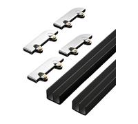 Kit de Guidage Porte Coulissante Verre 5mm - Rail pour Meuble Aluminium Noir Heavy-Duty, Double Coulisse avec Kit de Roulettes pour Bibliothèque, Vitrine et Placard(60cm/2.0ft)