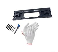 Kit de guide de perçage de serrure de porte de charnière avec gants - Gabarit de perçage de précision pour le travail du bois pour un positionnement précis des trous - Ensemble d'outils de charpentier