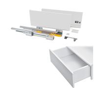 Kit de guides d'extraction totale avec tiroir extérieur et fermeture souple - Comprend des rails linéaires coulissants, des hanches, des crochets avant, idéal pour cuisine et salle de bain, capacité