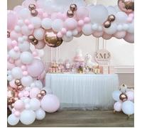 Kit de Guirlande de Ballon - PARTYPIE - Arche Rose Blanc Or - 95PCS - Décoration Anniversaire - Romantique
