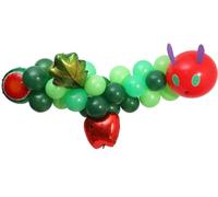 Kit de guirlande de ballons chenille 3D - Arche de ballons chenille affamée avec fraise, pastèque et papillon, ballons en aluminium pour 1er anniversaire d'enfants (ballon chenille)