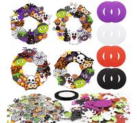 Kit de Guirlandes D'halloween, Bricolage D'halloween en Caoutchouc Mousse, Kits de Couronne pour Enfants, Artisanat Déco Suspendu Sorcière Zombie Citrouille, Idéal Pour Les Décorations D'Halloween