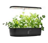 Kit de jardin hydroponique intelligent à 12 dosettes,avec lumière LED.Contrôle automatique de l’eau - pour herbes aromatiques(noir)