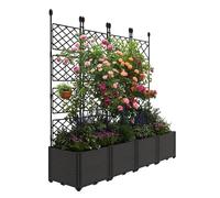 Kit de Jardin surélevé avec Treillis et écran d'intimité - Bac à Plantes Vertical pour Plantes grimpantes, Fleurs et légumes - Set 3 PC, 127x160 cm, autoportant, résistant aux intempéries
