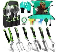 Kit de jardinage avec panier de transport - Kit d'outils de 6 pièces pour l'entretien des plantes