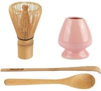 Kit de jardinage pour thé vert matcha - Pelle de jardin - Cuillère à thé - Support rouge pour pelle de jardin