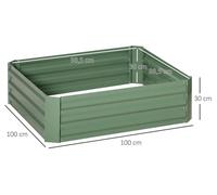 Kit de jardinière surélevée - Jardinière en acier 2 pièces - Pour le jardin - Vert