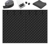 Kit de joint de porte magnétique robuste pour isolation thermique et insonorisation, boudin de porte pour atelier, convient pour porte de 237,5 x 215 cm (noir)