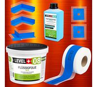 Kit de joints 5,5 kg, film liquide, bande d'étanchéité de 5 m, 2 coins intérieurs, 1 coin extérieur, 2 manchettes murales, 1 L de profondeur pour douche, salle de bain, cuisine SET343