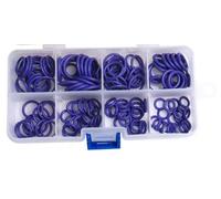Kit de joints toriques pour climatiseurs automobiles - Assortiment de joints pour climatisation - 8 types - Caoutchouc - Compatible R134a - Couleur : violet