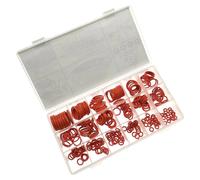 Kit de joints toriques pour climatiseurs automobiles - Joints en caoutchouc - 18 types - Compatible avec le réfrigérant R134a - Couleur : orange