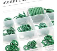 Kit de joints toriques pour systèmes de climatisation automobile - Joints en caoutchouc - 18 types - Pour tuyaux de climatisation - R134a - Vert