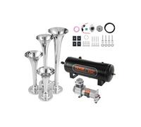 Kit De Klaxon 4 Trompettes Avec Compresseur d'Air 110-160Psi Réservoir d'Air 10L