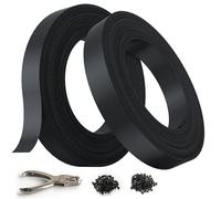 Kit de Lamelles Occultantes PE 4,7cmx150m - Bande Brise Vue Jardin Souple et Résistante avec 300 Clips - Installation Horizontale ou Verticale pour Panneau Grillagé et Clôture Rigide (Noir - RAL9005)
