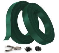 Kit de Lamelles Occultantes PE 4,7cmx150m - Bande Brise Vue Jardin Souple et Résistante avec 300 Clips - Installation Horizontale ou Verticale pour Panneau Grillagé et Clôture Rigide (Vert - RAL6005)