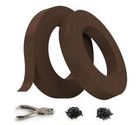 Kit de Lamelles Occultantes PE 4,7cmx150m - Bande Brise Vue Jardin Souple et Résistante avec 300 Clips - Installation Horizontale ou Verticale pour Panneau Grillagé et Clôture Rigide (Marron-RAL8017)
