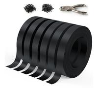 Kit de Lamelles Occultantes PE 4,7cmx450m - Bande Brise Vue Jardin Souple et Résistante avec 900 Clips - Installation Horizontale ou Verticale pour Panneau Grillagé et Clôture Rigide (Noir - RAL9005)