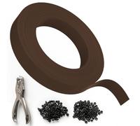 Kit de Lamelles Occultantes PE 4,7cmx75m - Bande Brise Vue Jardin Souple et Résistante avec 150 Clips - Installation Horizontale ou Verticale pour Panneau Grillagé et Clôture Rigide (Marron-RAL8017)