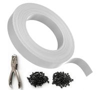Kit de Lamelles Occultantes PE 4,7cmx75m - Bande Brise Vue Jardin Souple et Résistante avec 150 Clips - Installation Horizontale ou Verticale pour Panneau Grillagé et Clôture Rigide (Blanc-RAL9003)