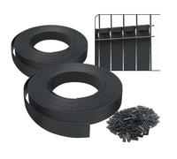Kit de lamelles Occultantes PVC 150m x 4.7cm 300 Clips Brise Vue de Qualité Bandes de Protection Panneau Grillagé Clôtures Rigides