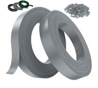 Kit de Lamelles Occultantes PVC 4,7cmx150m - Bande Brise Vue Jardin Souple et Résistante avec 300 Clips - Installation Horizontale ou Verticale pour Panneau Grillagé et Clôture Rigide (Gris -RAL7040)