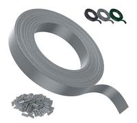 Kit de Lamelles Occultantes PVC 4,7cmx75m - Bande Brise Vue Jardin Souple et Résistante avec 150 Clips - Installation Horizontale ou Verticale pour Panneau Grillagé et Clôture Rigide (Gris - RAL7040)