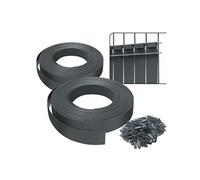 Kit de lamelles occultantes PVC brise vue 150m x 4.7cm avec 300 clips Gris