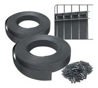 Kit de lamelles occultantes PVC brise vue 150m x 4.7cm avec 300 clips Gris gris