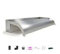 Kit de lames de cascade pour bassin - 60 cm - En acier inoxydable | Bec de 20 cm de large, jeu d'eau cascade pour jardin, patio, décoration d'étang