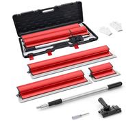 Kit de lames de lissage pour placo - 3 pièces - 25/60/80 cm - Tige télescopique - Sac de transport - Lames en acier inoxydable de large largeur - Rouge
